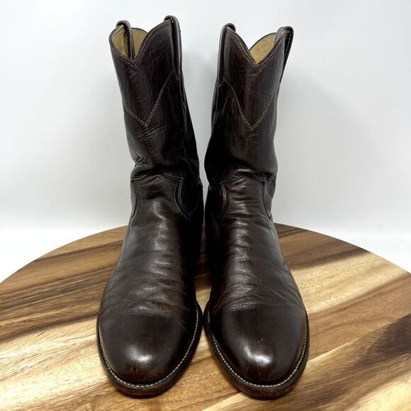 JUSTIN Mens Size 9 Boots 3162 Jackson Deerlite Cowboy Western Leather Roper